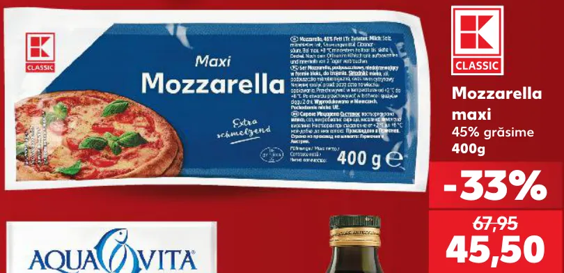 K-Classic Mozzarella maxi, 400 g