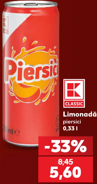 Персиковый лимонад K-Classic, 0,33 л