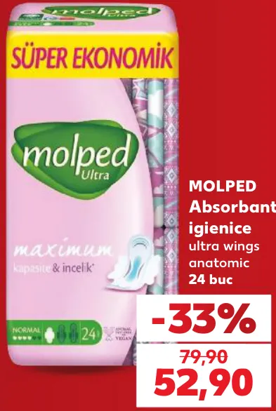 Гігієнічні прокладки Molped Ultra Wings Anatomic, 24 шт.