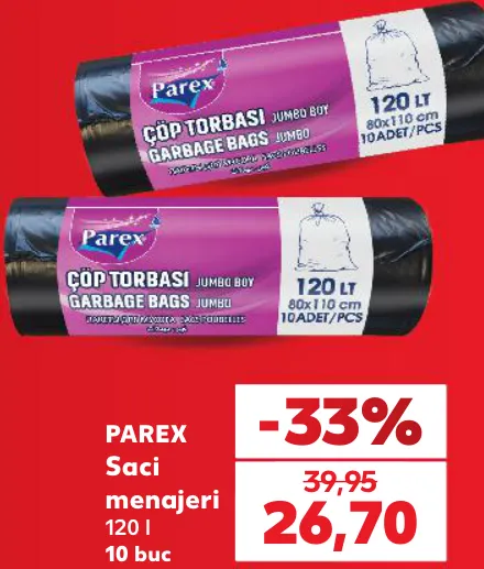 Saci menajeri Parex, 120 l, 10 buc