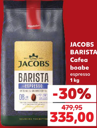 Jacobs Barista, cafea boabe espresso, 1 kg