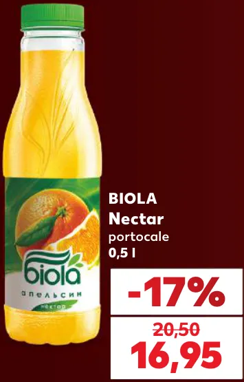 BIOLA Nectar portocale, 0,5 l