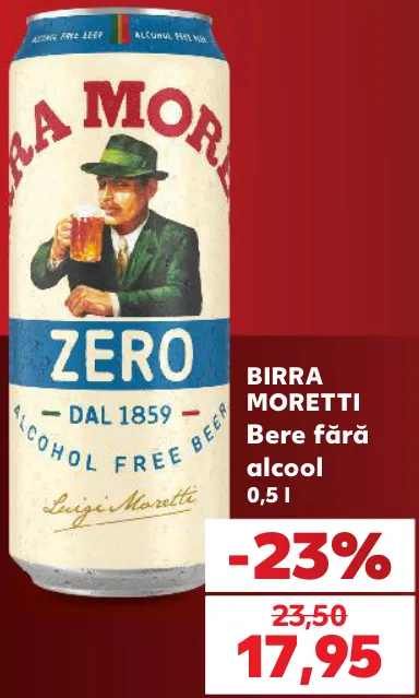 Birra Moretti Bere fără alcool, 0,5 l