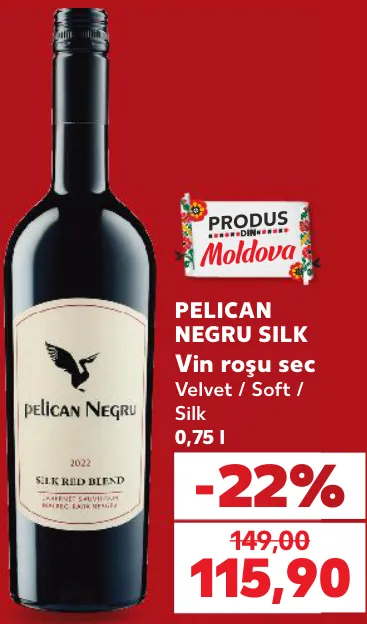 Pelican Negru Silk, вино красное сухое Velvet / Soft / Silk, 0,75 л