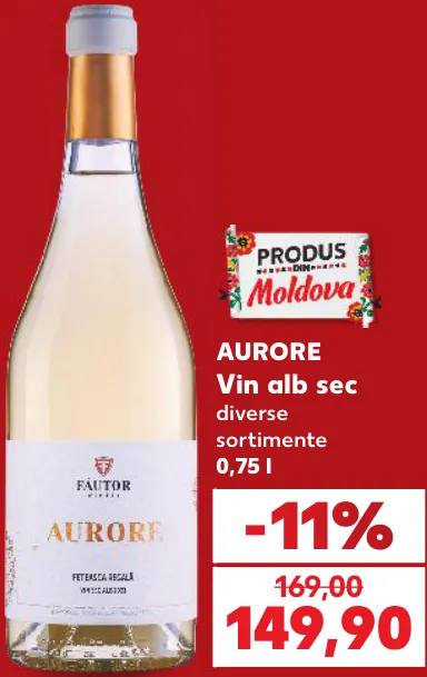 Aurore, vin alb sec, 0,75 l
