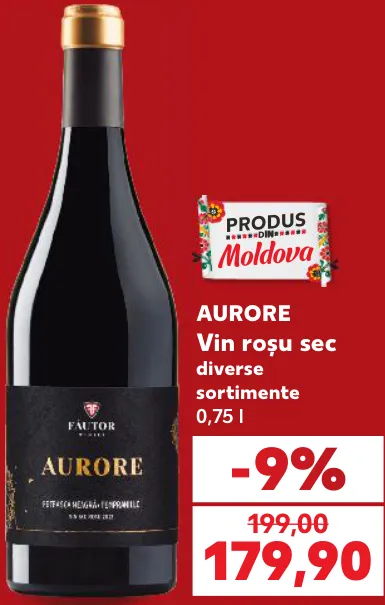 Aurore, vin roșu sec, 0,75 l