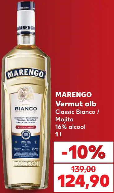 MARENGO Vermut alb Classic Bianco / Mojito, 1 l