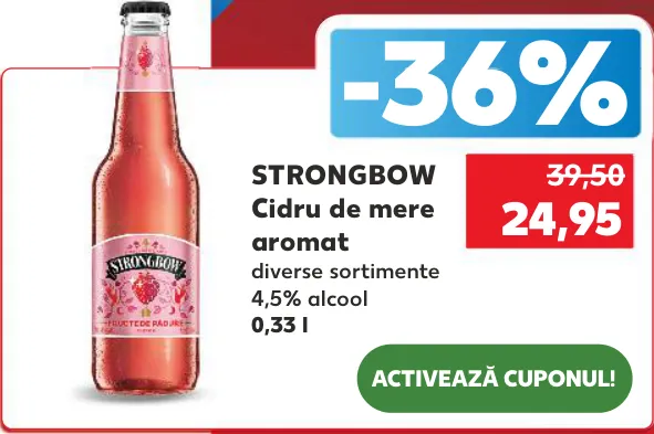 Cidru de mere aromat Strongbow, 0,33 l
