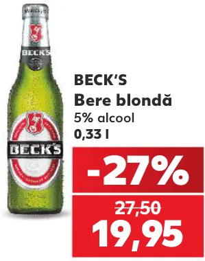 Bere blondă Beck's, 0,33 l
