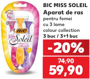 BIC MISS SOLEIL Aparat de ras pentru femei, 3 buc / 3+1 buc