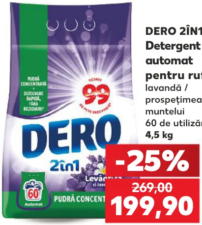 DERO 2ÎN1 Detergent automat pentru rufe