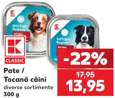 K-Classic Pateu / tocană pentru câini, 300 g