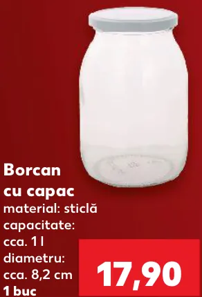 Borcan cu capac, cca. 1 l