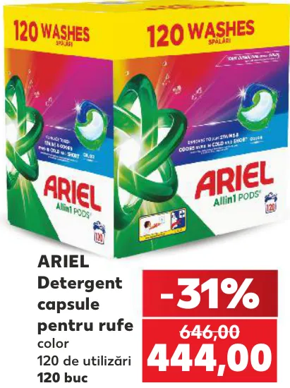 Detergent capsule pentru rufe Ariel, 120 buc