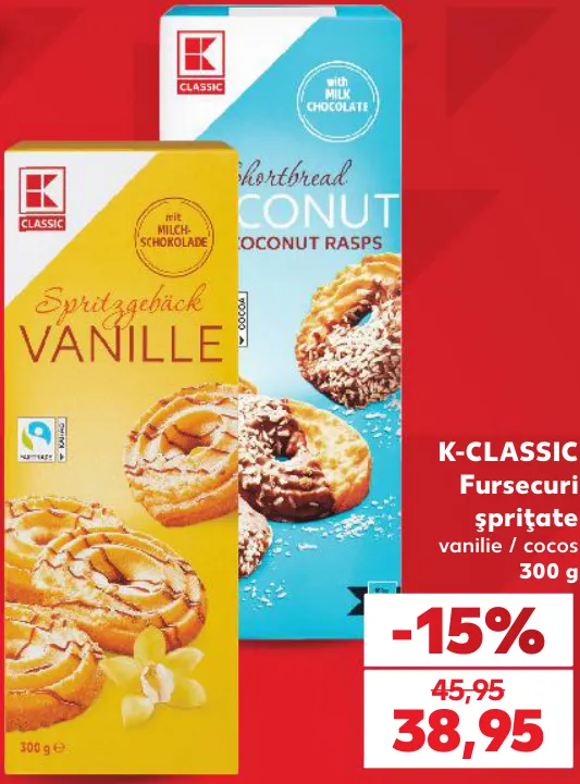 K-CLASSIC Отсадное печенье, ваниль / кокос, 300 g