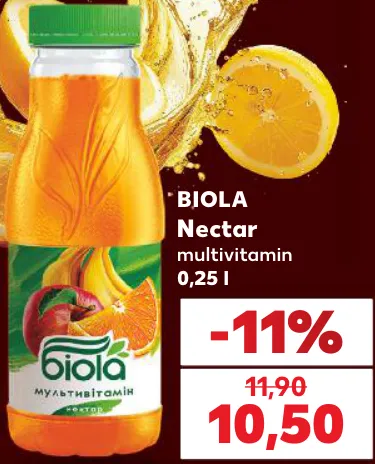 BIOLA Nectar multivitamin, 0,25 l