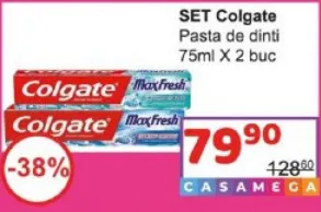 Set Colgate de pastă de dinți, 75 ml × 2 buc.