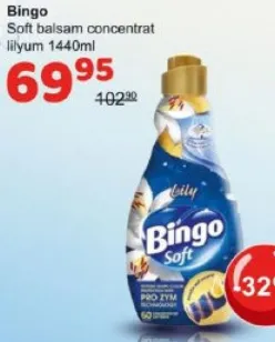 Bingo Balsam concentrat pentru rufe Soft Lilyum, 1440 ml