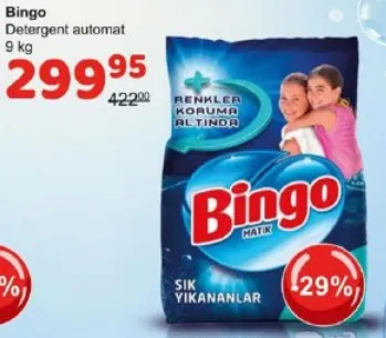 Bingo Detergent pentru spălare automată, 9 kg