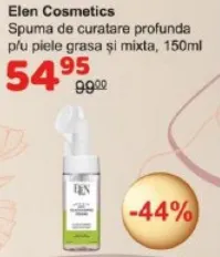 Elen Cosmetics Spumă pentru curățarea profundă a pielii grase și mixte, 150 ml