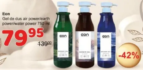 Eon Gel de duș Air Power / Earth Power / Water Power, 750 ml