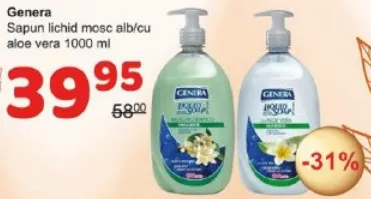 Genera Săpun lichid cu mosc alb / cu aloe vera, 1000 ml