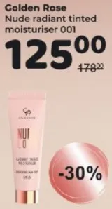 Golden Rose cremă hidratantă nuanțatoare cu efect radiant Nude, nuanța 001