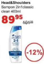 Шампунь 2 в 1 Head&Shoulders Classic Clean, 400 мл