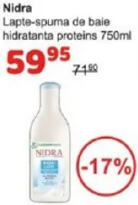 Nidra Lapte-spumă hidratantă pentru baie cu proteine, 750 ml