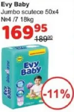Evy Baby Подгузники Jumbo 50x4 №4, 7–18 кг