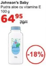 Johnson’s Baby Pudră cu aloe și vitamina E, 100 g
