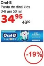Oral-B Pastă de dinți Kids, 0–6 ani, 50 ml