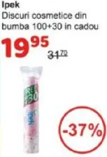 Ipek Discuri cosmetice din bumbac, 100 + 30 buc. în cadou