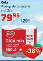 Prosoape de bucătărie din hârtie Ruta, 2 role, 2 straturi