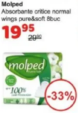 Гігієнічні прокладки Molped Normal Wings Pure&Soft з крильцями, 8 шт.