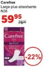 Absorbante Carefree Large Plus, 36 buc.
