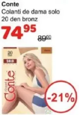 Colanți de damă Conte Solo, 20 den, bronz