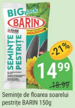 Semințe de floarea soarelui pestrițe BARIN, 150g