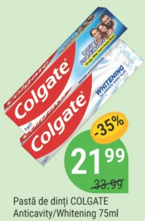 Pastă de dinți COLGATE Anticavity/Whitening, 75 ml