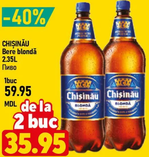 CHIȘINĂU Bere blondă, 2.35 L