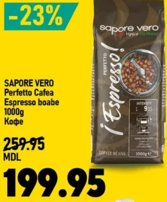 Sapore Vero — cafea boabe Perfetto Espresso, 1000 g