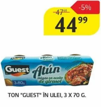 Тунець «Guest» в олії, 3 × 70 г