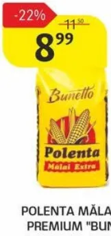 Polenta mălai extra „Bunetto”, 0,9 kg