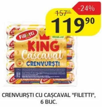Сосиски с сыром Filetti, 6 шт.