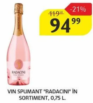 Vin spumant „Radacini” în sortiment, 0,75 L