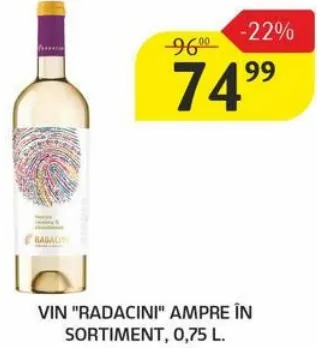 Vin „Radacini” Ampre în sortiment, 0,75 L