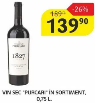 Vin sec „Purcari” în sortiment, 0,75 L