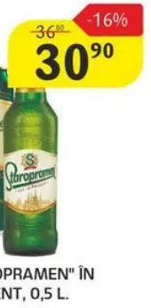 Bere „Staropramen” în sortiment — sticlă, 0,5 L