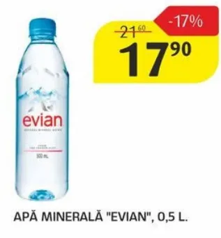Apă minerală „Evian”, 0,5 L
