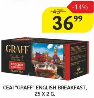 Ceai „Graff” English Breakfast, 25 × 2 g